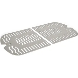 Edelstahl INOX Grillroste für Weber Traveler | spülmaschinenfest - Set aus 2 Hälften - Silber