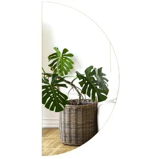 Tulup Halbrunder Wandspiegel 40 x 80 cm Neutralweiß