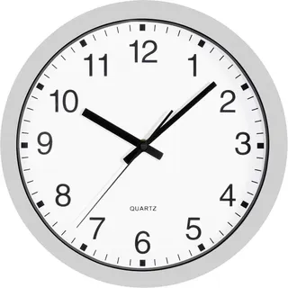 voelkner selection Quarz Wanduhr 30cm x 4cm Silber