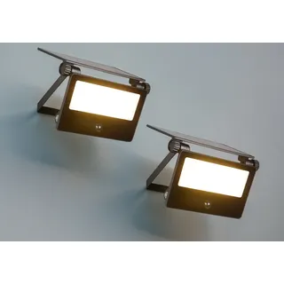 2er Set Solar Wandleuchte Außen mit Bewegungsmelder, Carport Beleuchtung - Schwarz