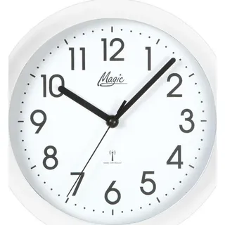Magic 4490/0 M Wanduhr Funk Funkwanduhr analog rund weiß
