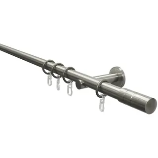 GARDINIA Gardinenstangen-Set Zylinder Ø 20 mm Edelstahloptik 160 cm