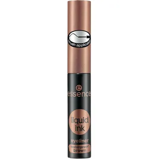Essence Liquid Ink Eyeliner waterproof brown,Eye Liner,Pinselapplikator,wasserfest,Nr. 02 Ash Brown