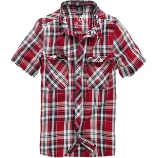 Brandit Textil Roadstar Kurzarmhemd Rot/Weiß 5XL