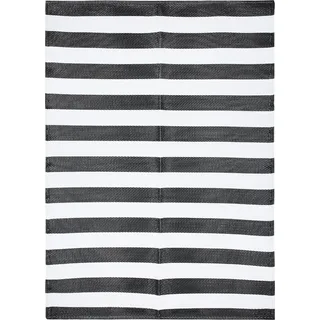 Tapiso Teppich IBIZA Outdoor Weiß Schwarz Picknick Garten 120 x 180 cm - Schwarz