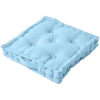 Homescapes Sitzkissen hellblau 50/50/10 cm – Bodenkissen unifarben , Hellblau , Textil , Füllung: Polyester , Quadratisch , 50x10x50 cm , Oeko-Tex® Standard 100 , Heimtextilien, Wohntextilien, Kissen