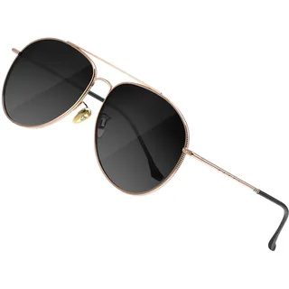 ATTCL Pilotenbrille Polarisierte Sonnenbrille Damen Herren Klassische UV400-Schutz Piloten Sonnenbrillen 3066 C7 Rosegold jianbian