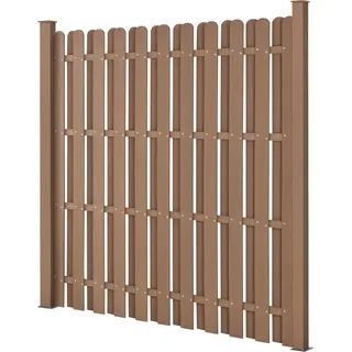 WPC Gartenzaun Sichtschutz Windschutz Lamellenzaun Zaun 180x180cm Braun [neu.holz] - Braun