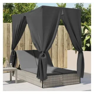 vidaXL Sonnenliege Doppelliege 200 x 58 x 29 cm Hellgrau