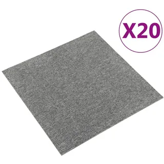 vidaXL Teppichfliesen 20 Stk. 5 m2 50x50 cm Grau