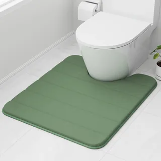 wyewye Memory Foam Toilettenmatte 50 x 60 cm Dunkelgrün – Ultraweiche, rutschfeste, super saugfähige Badezimmermatte