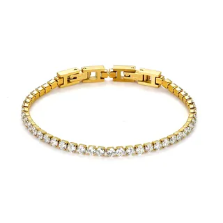 JewelryWe Schmuck Damen Tennis Armband Fußkettchen Edelstahl Zirkonia Tennisarmband Armktte Fußkette abnehmbar Freundschaftsarmband Armreifen für Frauen Mädchen