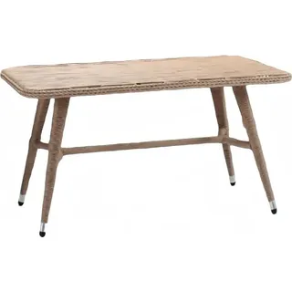 Couchtisch Braun Luxus Möbel Terrasse Design Hochwertig Rattan Rechteckig Modern - Braun