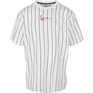 Karl Kani Small Signature Pinstripe Kurzarm-t-shirt - White / Black - S