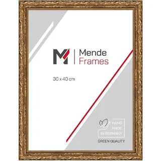 MendeFrames Barock Fotorahmen aus Holz H530 gold 50x70 cm normales Glas