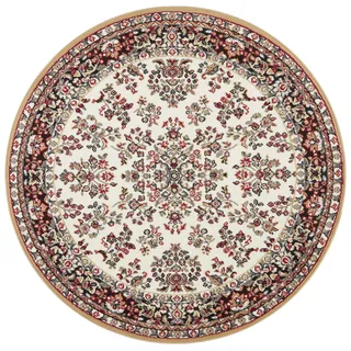 HANSE HOME Design Kurzflor Wohnzimmerteppich Orient - Zabul Perser Look, Orientalischer Teppich für Esszimmer, Wohnzimmer, Schlafzimmer - Creme/Gold, 140 cm