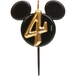 Dekora Micky Maus Geburtstagskerze 8,5 cm schwarz/gold