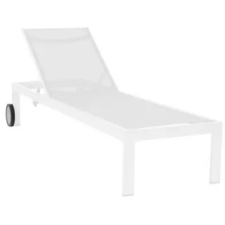 ACAMP Rimini Sonnenliege 198 x 60 x 35 cm Weiß