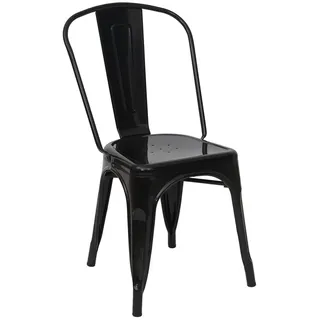 Mendler Bistrostuhl HWC-A73 Metall schwarz