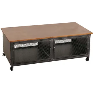 Mendler Couchtisch HWC-N28 Braun/Klein Schwarz Kiefer 45 x 120 x 60 cm