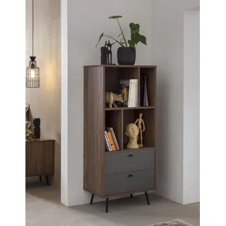 SalesFever Bücherregal in moderner walnussfarbe braun