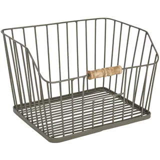 KitchenCraft Aufbewahrungskorb Drahtkorb L  schwarz 40 x 30 x 20 cm