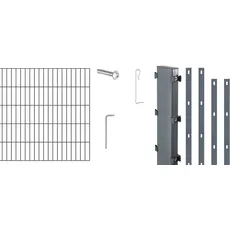 Alberts 665487 Zaungabionen Step2 | verschiedene Längen und Höhen | zum Aufschrauben | anthrazit | Mattenbreite 200 cm | Höhe 180 cm | Länge 8 m