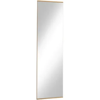 Novel Wandspiegel , Eichefarben , Holz, Glas , Eiche , furniert,massiv , rechteckig , 41x140x2 cm , Goldenes M, Made in Germany, DGM-Klimapakt , in verschiedenen Größen erhältlich, senkrecht montierbar, Ganzkörperspiegel , Spiegel, Wandspiegel