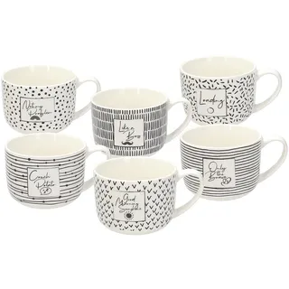 Tognana Mood, set 6 mug 350 cc, Bone China, Weiß