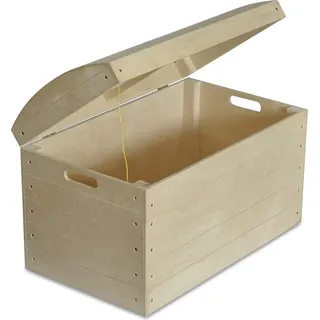 Creative Deco Aufbewahrungsbox Holztruhe 56,5 x 33 x 36,5 cm 1-tlg. beige