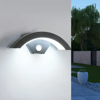 SENQIU Außenwandleuchte LED 24 W IP65 mit Bewegungsmelder Schwarz