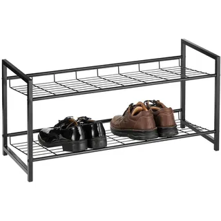 CARO-Möbel Schuhregal Ordo , Schwarz , Metall , Mode , 81x38x30 cm , Garderobe, Schuhaufbewahrung, Schuhregale