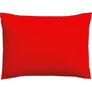 Kissenbezug SCHLAFGUT "Premium Kissenbezug Woven Satin (1 St)", rot (rot deep), B:60cm L:80cm, Mako-Satin, Obermaterial: 100% Baumwolle, Kissenbezüge, Kissenbezug, Ton-in-Ton Reißverschluss, Fadendichte von 300tc, Uni, OEKO Tex