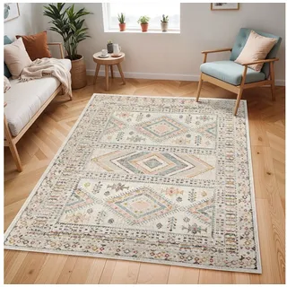 livabliss Teppich »JAIPUR« rechteckig 13 mm Höhe Skandinavischer Teppich, Kurzflor Boho-Wohnzimmerteppich, Läufer, grau