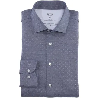 Olymp Langarmhemd »No. Six 24/Seven super slim Jerseyhemd«, blau
