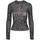 Turtleneck Top Aop Grau/Schwarz S