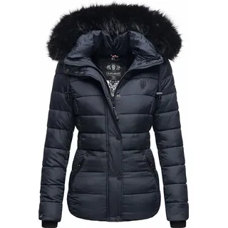 Navahoo Damen Winterjacke Steppjacke mit Kunstpelz Kapuze Zuckerbiene