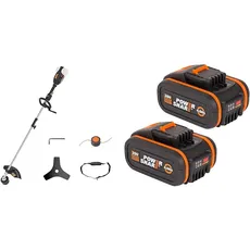 WORX NITRO WG186E.92 Akku Rasentrimmer & Freischneider 40V & WA3553.2 PowerShare 2 x 4000 mAh Werkzeugakkus 20V - wiederaufladbar - für alle WORX Elektro- & Gartengeräte