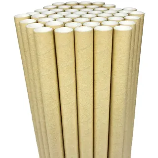 Strohhalme Papier Bubble Tea Trinkhalme Einweg 50 Stück, 12mm breit Dicke Strohhalm Biologisch Abbaubare für Boba Smoothies Milchshake Jumbo und Anlässe, DIY, Hochzeit, Partyzubehör - Braun