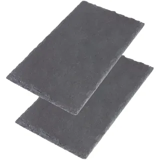 Westmark Naturschiefer-/Servierplatten, 2 Stück, Rechteckig, Fläche: je 30 x 15 cm, Schiefer, Tapas + Friends, 694122E3