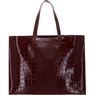 Ted Baker Shopper Schultertasche Wellma Croc Effect Icon Bag Wine weinrot - bordeaux, Dunkelrot