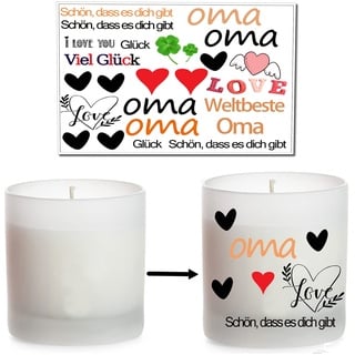 1PC kerzen tattoofolie + 1pc Duftkerze im Glas | personifizieren |Handgemacht | 45h Brenndauer | 100% Sojawachs (Oma)