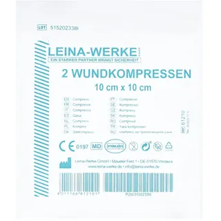 Leina-Werke Wundkompressen 10 x 10 cm steril 2 St.