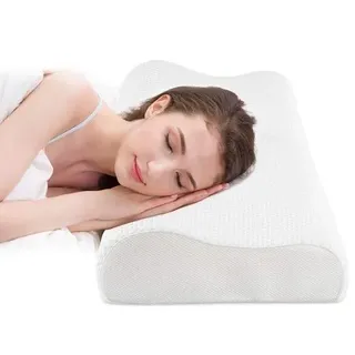 Unyqoos® Ergonomisches, höhenverstellbares Visco-Nackenstützkissen – druckentlastendes Memory-Schaumkissen mit atmungsaktivem, abnehmbarem Lyocell-Bezug - Weiß