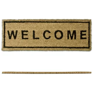 Relaxdays Kokosmatte Welcome braun 25,0 x 75,0 cm