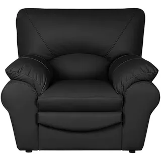 Livetastic Sessel , Schwarz , Kunststoff , Echtleder , Rindleder , 105x92x85 cm , Made in Eu , Lederauswahl , Wohnzimmer, Sessel, Ledersessel