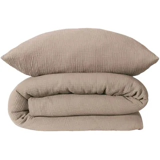 SCHIESSER Molly Uni Taupe 135 x 200 cm + 80 x 80 cm