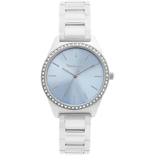 Tamaris Damenuhr - Kleine, Sportlich-Elegante Armbanduhr 30mm, Band aus Edelstahl, Zirkoniasteine 3 ATM Wasserdicht