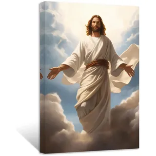 ZXHYWYM Jesus Leinwandbilder Gott Bilder Drucke christliches spirituelles Poster Christus Kunstwerk für Gebetsraum Wohnzimmer Gerahmt (Bild-3, (40.00 x 60.00 cms))