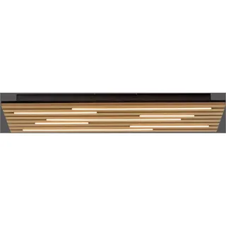 JUST LIGHT LED Deckenleuchte "AKUSTIK", holz, natur, 1, H: 5cm, 1 Stk., Leuchten, Akustikpaneel mit Echtholzfurnier: Eiche, LED Deckenleuchte